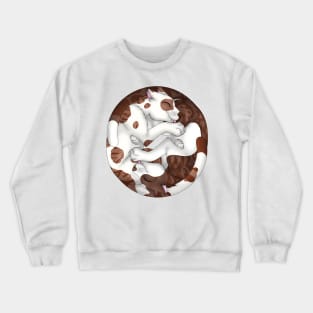 Yin-Yang Cats: Chocolate Bicolor Tabby Crewneck Sweatshirt